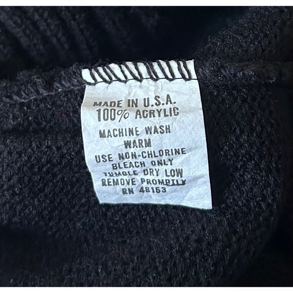 Vintage USA Black V Neck Cottagecore Lace Bib Collar Sweater - Picture 6 of 6